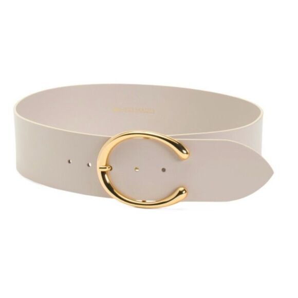 Bruno Magli Women\'s Belt with Gold Buckle and Cream Strap NWT